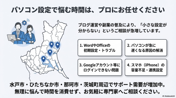 パソコン設定の相談も増えています