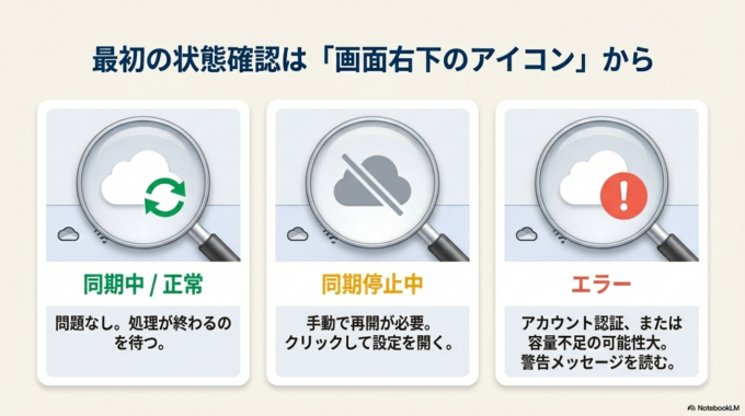 同期状態をチェックする