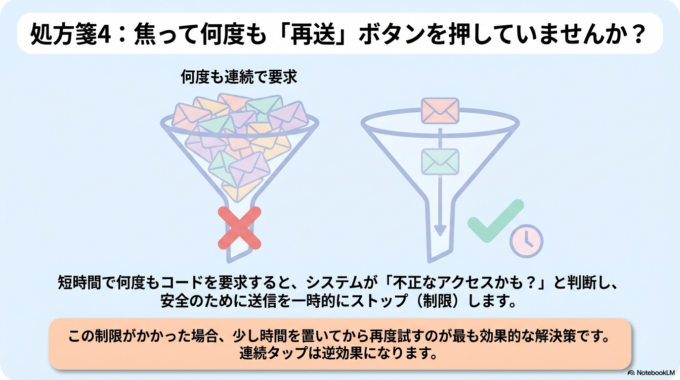 時間を置いて再試行する