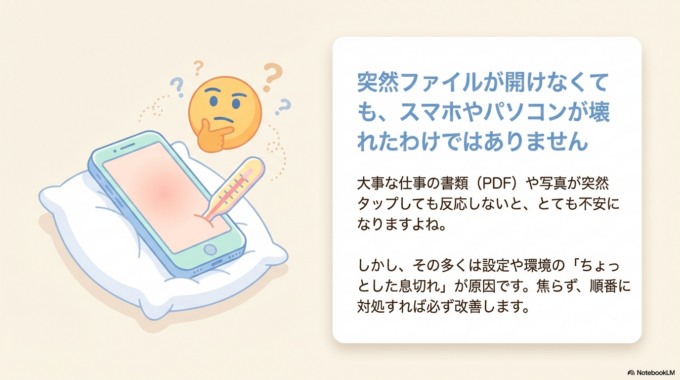 「Gmailの添付ファイルが開かない」「PDFや写真をタップしても何も起きない」そんなトラブルで困っていませんか？仕事の書類や大事な画像が確認できないと、とても不安になりますよね。
