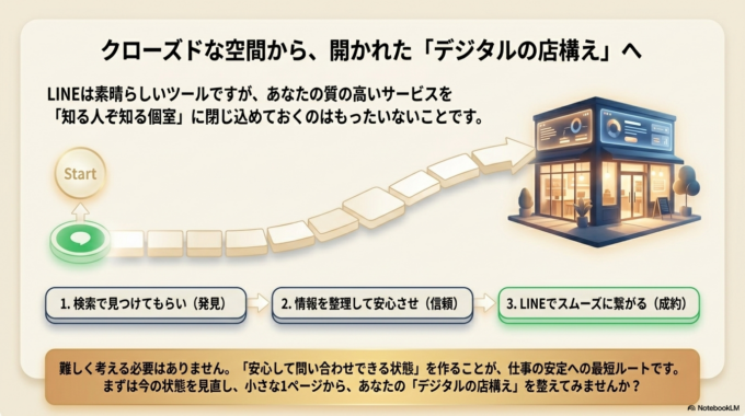 LINEは便利ですが、それだけに頼るのはリスクがあります。
