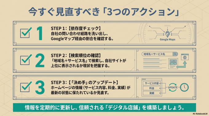 Googleマップは便利な集客ツールですが、それだけに頼ると不安定になりやすいという弱点があります。