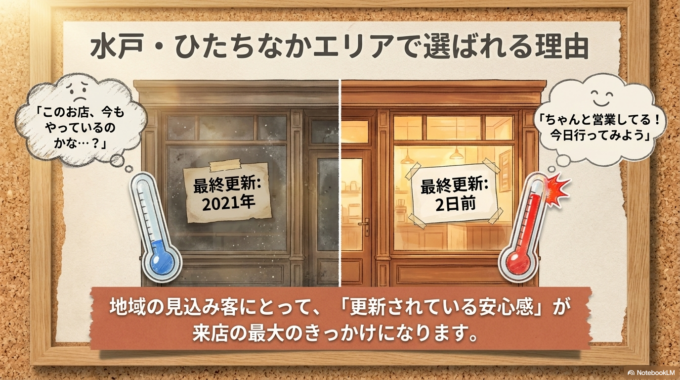 ホームページは作って終わりではなく、地域のお客様に見てもらってこそ意味があります。