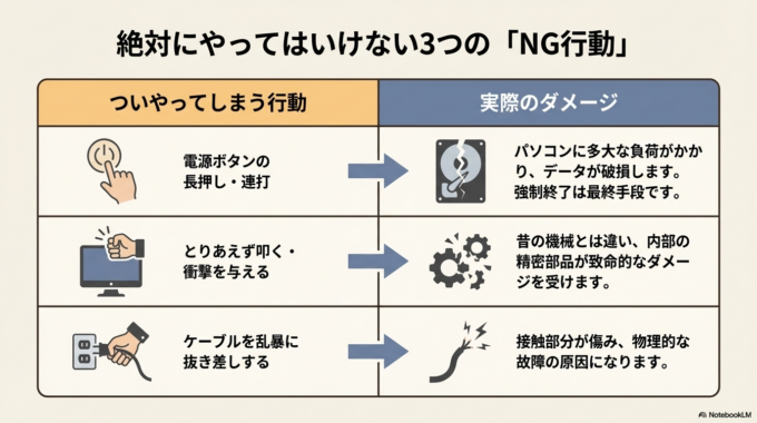 絶対にやってはいけない行動
