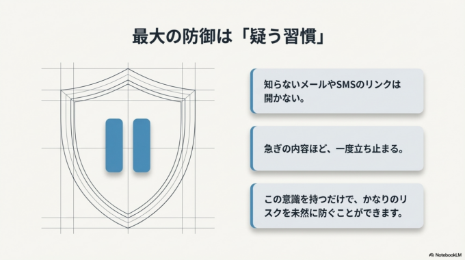 一番の予防は「疑う習慣」を持つことです。