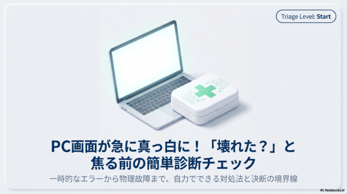 パソコンの画面が急に真っ白…消えた?まず確認したい簡単チェック