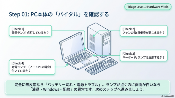 まず確認したい「本当に電源が入っているか」