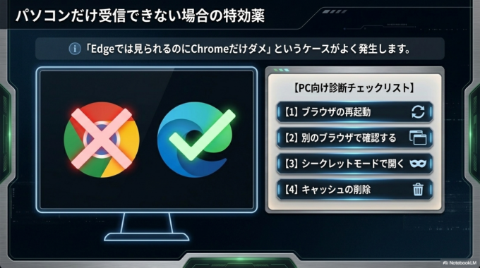 パソコンだけ受信できない場合