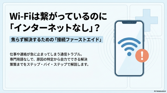 「インターネットなし」と出るのにWi-Fiは繋がっている時の対処法