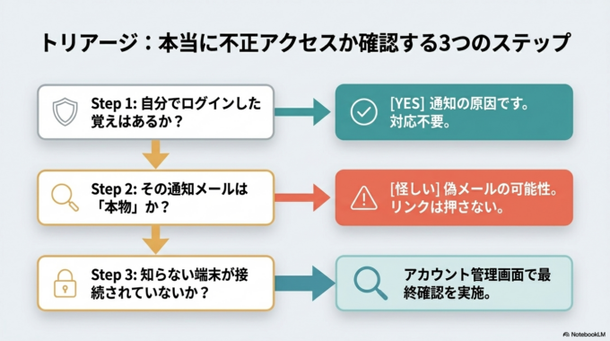 まずは慌てず、「本当に自分の操作ではないか」を確認するところから始めれば大丈夫です。