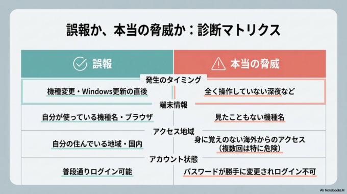 自分でログインした覚えがないか確認する