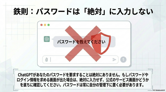 パスワードは絶対に入力しない