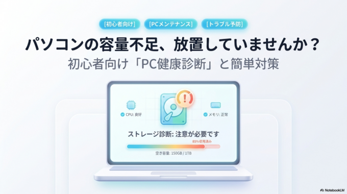 パソコンの容量不足を放置するとどうなる？初心者向け簡単対策