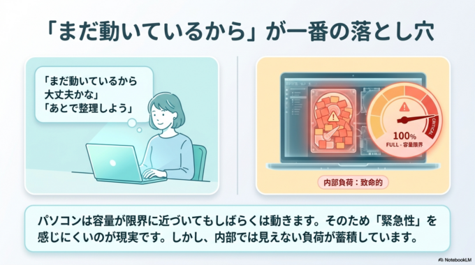 「まだ動いているから大丈夫かな」