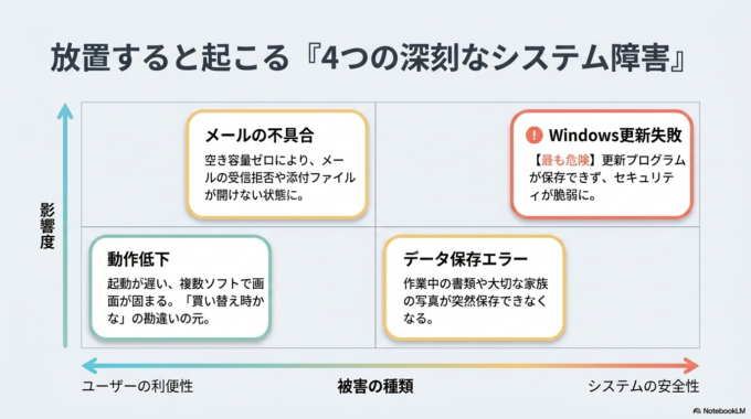 パソコンの動作が遅くなる