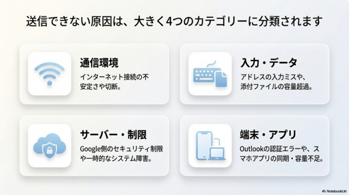 Gmailが突然送信できなくなる主な原因