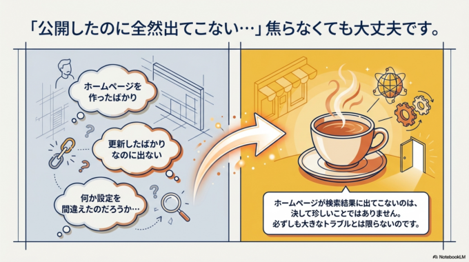 ホームページが検索結果に表示されない理由はいくつかあり、必ずしも大きなトラブルとは限りません。