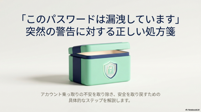 「このパスワードは漏洩しています」と表示された時の対処法｜今すぐ確認したいポイント