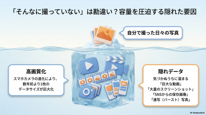 なぜ写真でスマホの容量がいっぱいになるのか