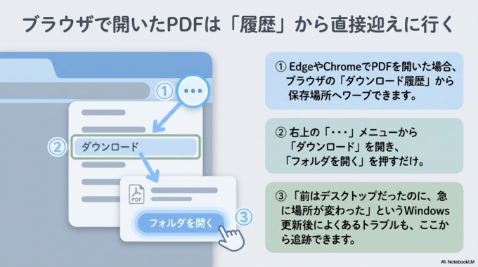 そこを開くと、最近保存したPDFの履歴が出ます。