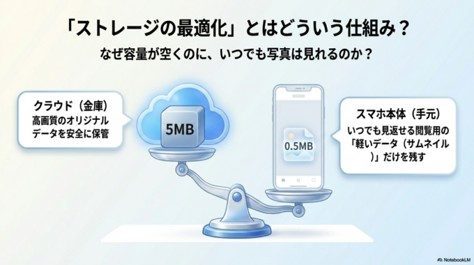 iPhoneのストレージを最適化する