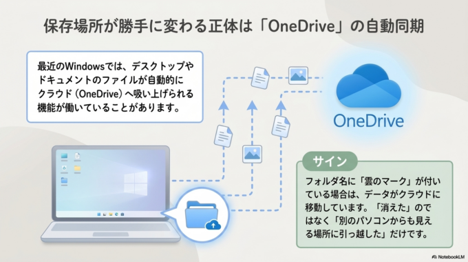 OneDriveに保存されている場合もある