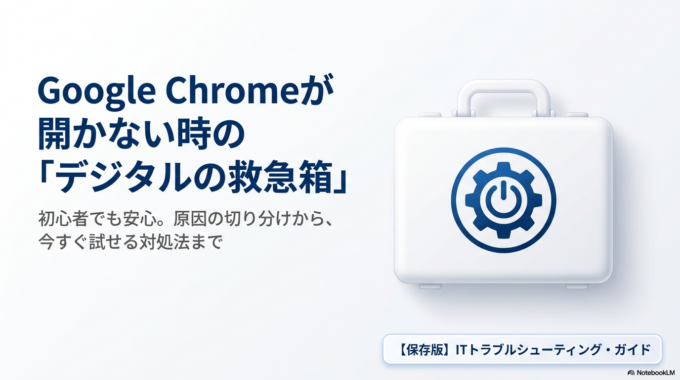 Google Chromeが急に開かない原因と直し方|初心者向け対処法