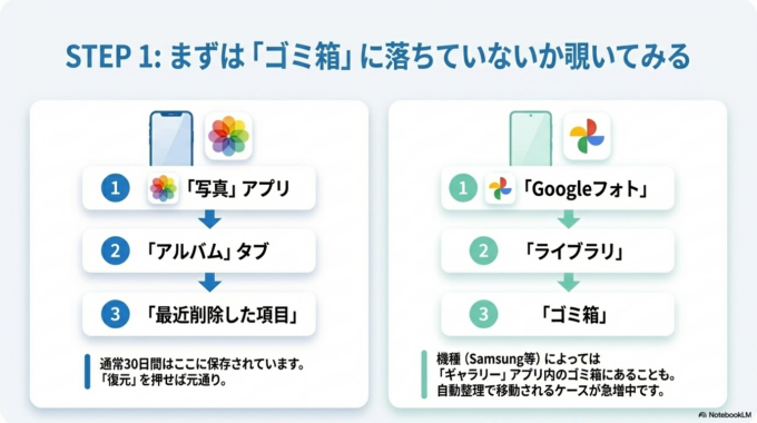 まず最初に確認したい「最近削除した項目」
