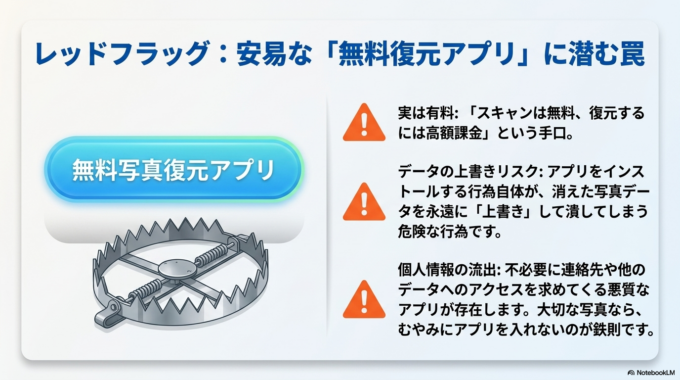 復元アプリは慎重に使った方が安心