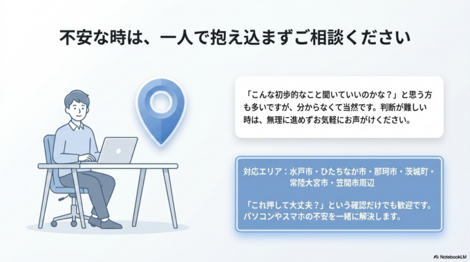 不安な時は無理に一人で進めなくて大丈夫です