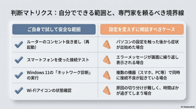 自分で解決できる範囲と相談した方がよいケース