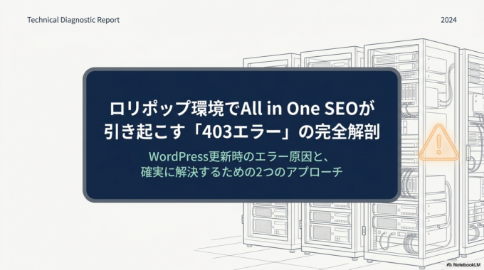 ロリポップでAll in One SEOを利用すると403エラーになる？原因と対処方法を解説