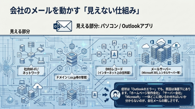 会社のメールは「Outlookだけ」を見ても解決しないことがある