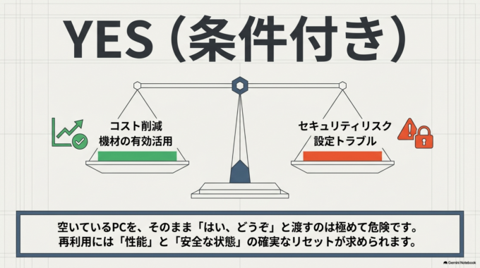 結論からいうと、新入社員だから必ず新品のPCを用意しなければならないわけではありません。