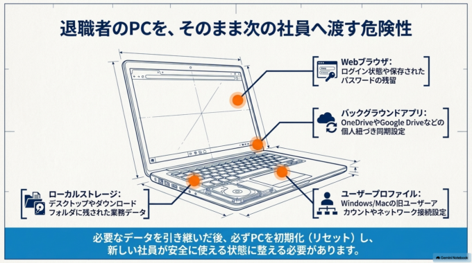 退職者のPCを次の社員へそのまま渡して大丈夫？