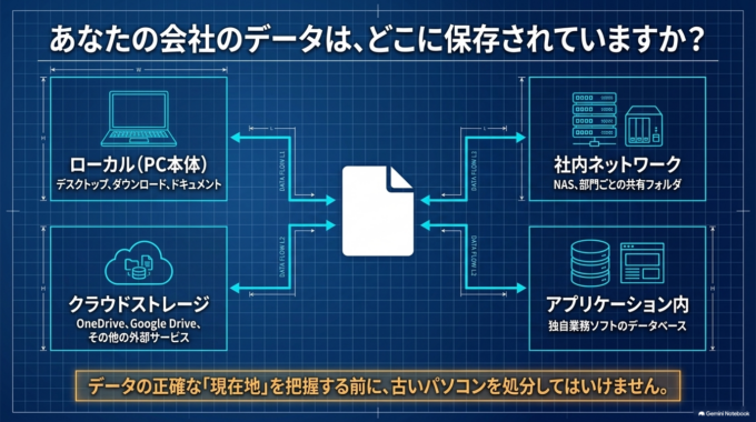 どこにデータが保存されているか