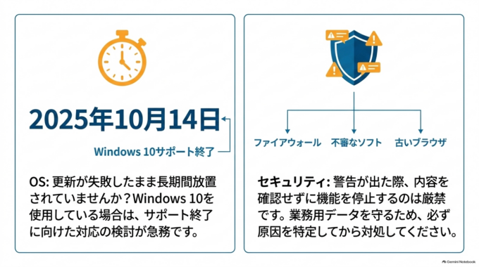 WindowsやOSの更新状況
