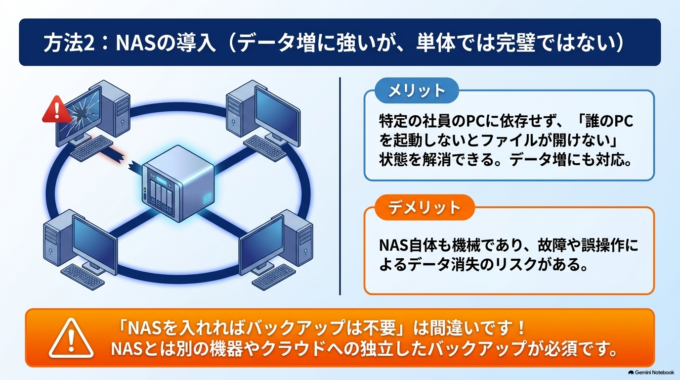 方法2：NASを導入して社内データをまとめる