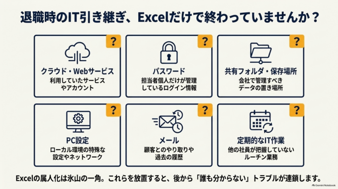 退職前に確認しておきたいITの引き継ぎ