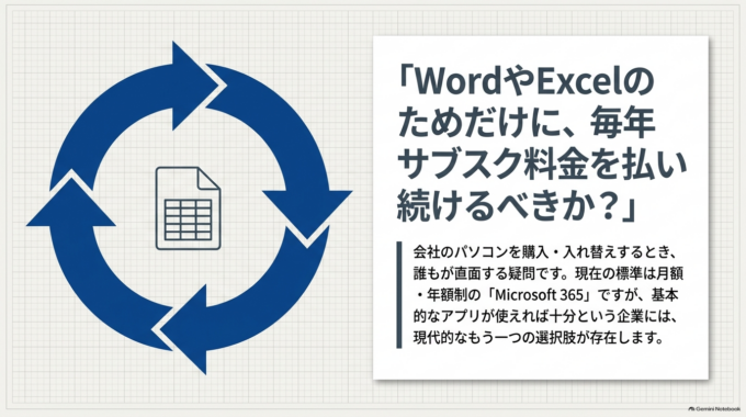 WordやExcelなどの基本的なOfficeアプリを使えれば十分なら、買い切り型の「Office Home 2024」も選択肢になります。