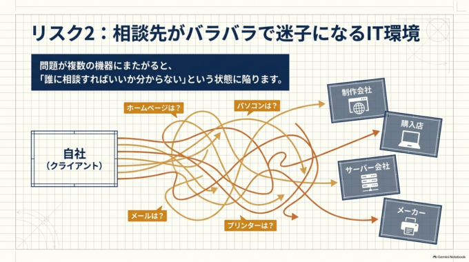 ホームページと社内ITの相談先が分かれている