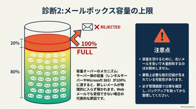 メールボックスの容量を確認する