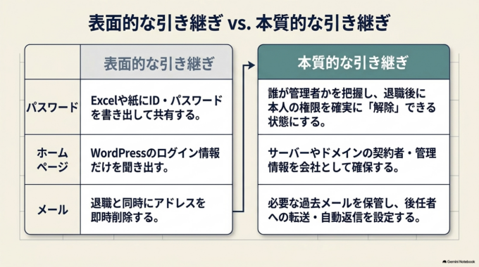 まず「その社員しか分からないもの」がないか確認する