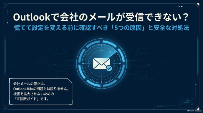 Outlookで会社のメールを受信できないときに確認したい原因と設定｜送受信・容量・サーバー設定を確認