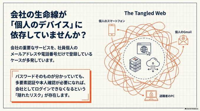 パスワード管理で大切なのは、単に「複雑なパスワードを使う」ことだけではありません。誰がどのアカウントを管理しているのかを会社として把握し、退職や担当変更があっても引き継げる状態にしておくことが重要です。