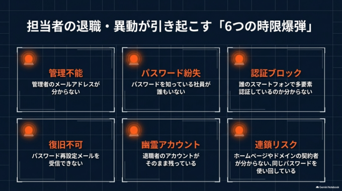 社員任せのパスワード管理で起こりやすい問題