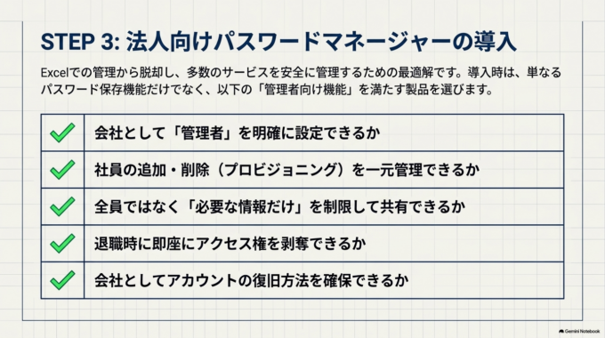 パスワードマネージャーの利用を検討する