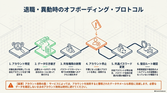 退職・異動時の手順を決めておく