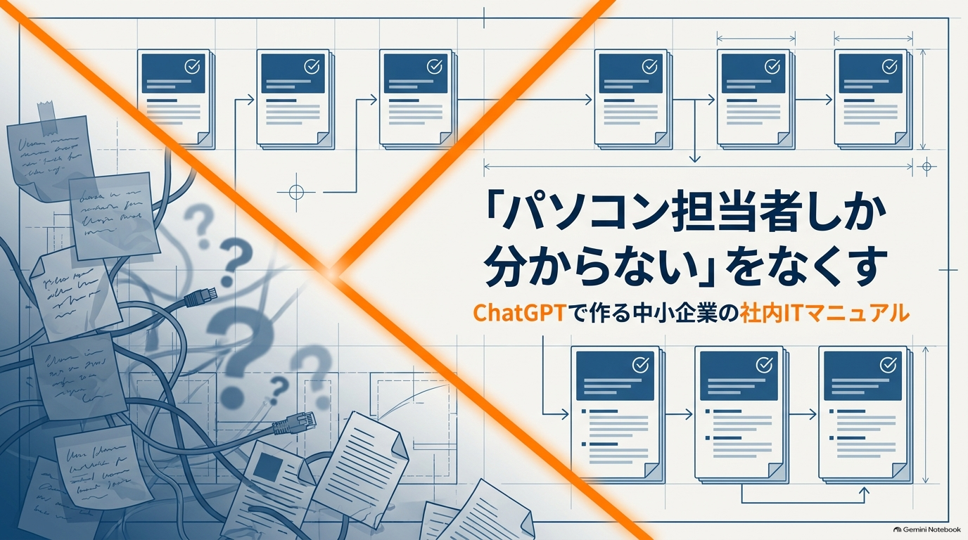 「パソコン担当者しか分からない」をなくす|ChatGPTで作る中小企業の社内ITマニュアル