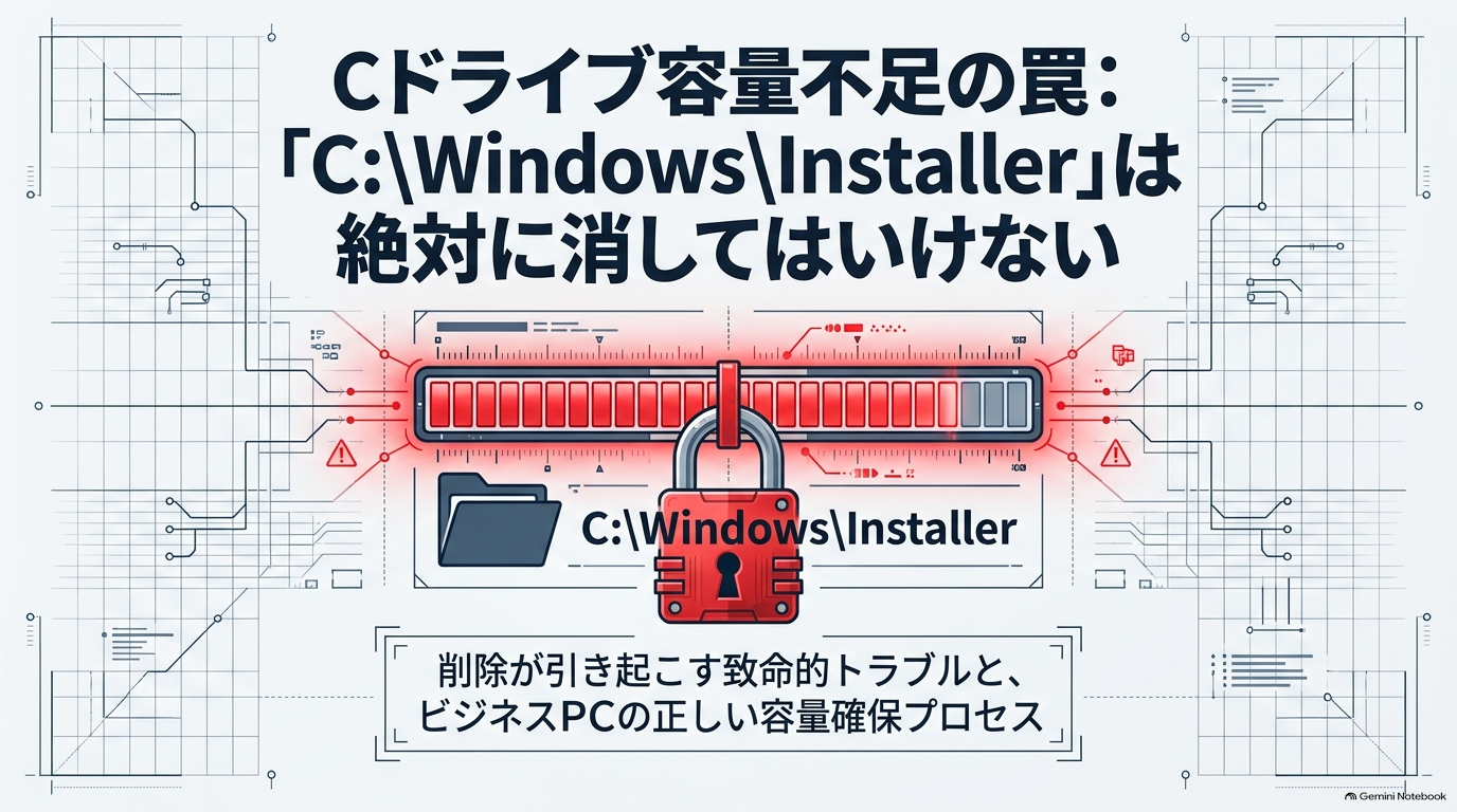 Cドライブ容量不足でも「C:\Windows\Installer」は削除禁止!安全な空き容量の増やし方